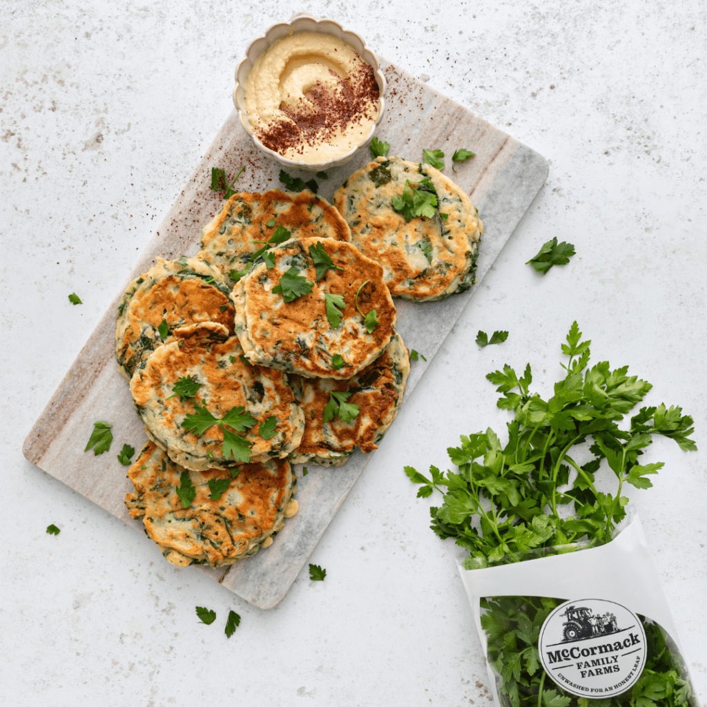 Chickpea and Spinach Fritters – McCormack Family Farms